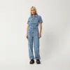 AFENDS Womens Zuri - Denim Floral Jumpsuit - Floral Blue sold by Afends