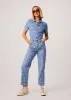 AFENDS Womens Zuri - Denim Floral Jumpsuit - Floral Blue sold by Afends