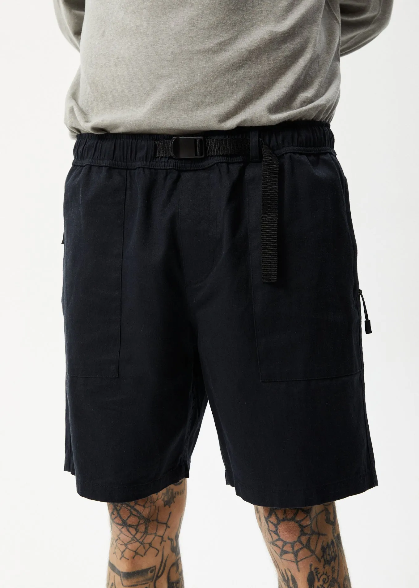 AFENDS Mens Cabal - Hemp Elastic Waist Shorts - Black sold by Afends product image thumbnail 5