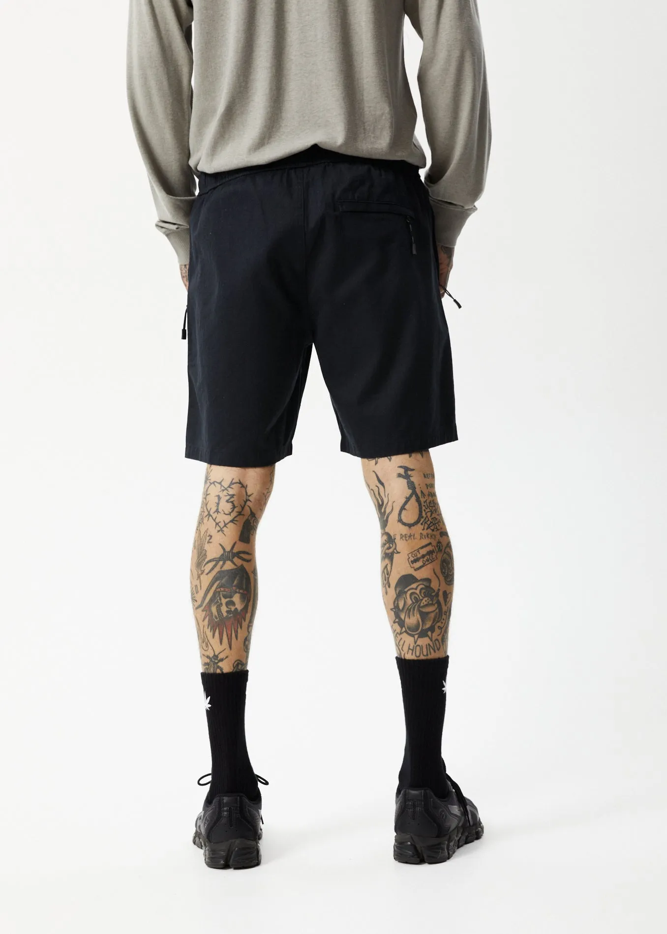 AFENDS Mens Cabal - Hemp Elastic Waist Shorts - Black sold by Afends product image thumbnail 4