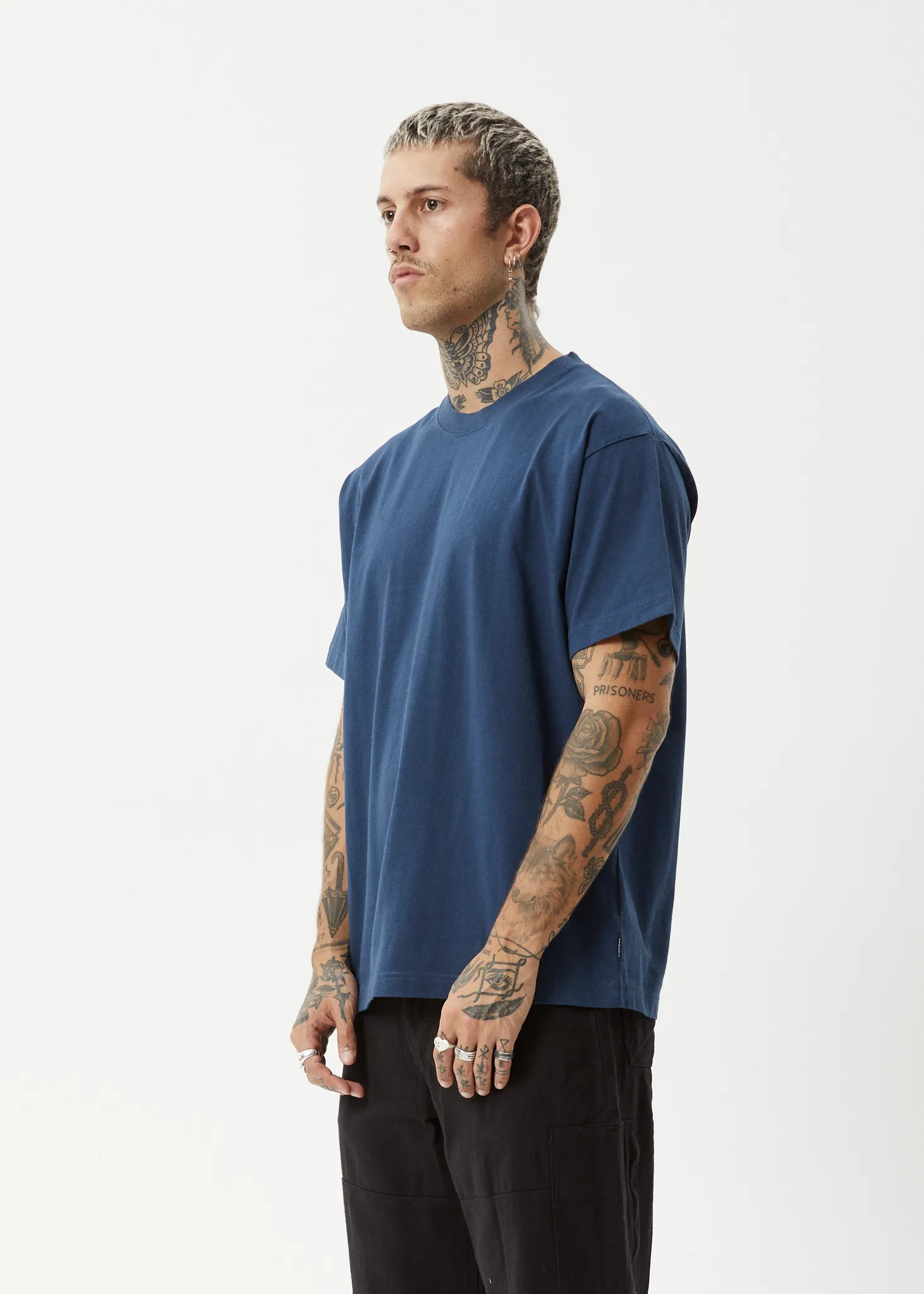 AFENDS Mens Genesis - Heavyweight Boxy Tee - Navy sold by Afends product image thumbnail 4