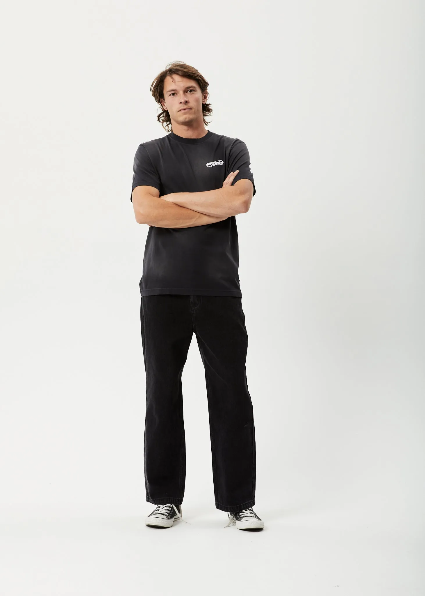 AFENDS Mens Eternal - Retro Graphic Logo T-Shirt - Worn Black sold by Afends product image thumbnail 3