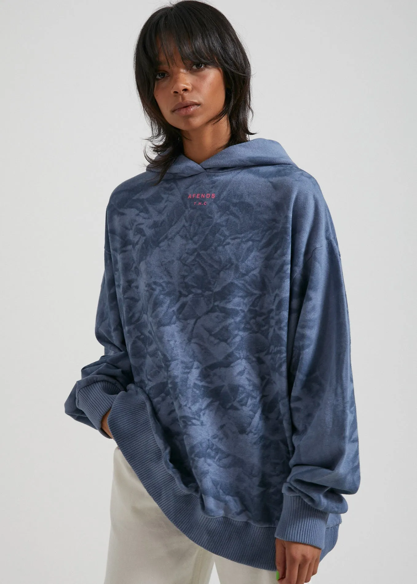 AFENDS Womens Evolve - Hemp Oversized Pull On Hood - Storm sold by Afends