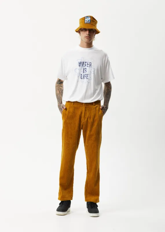AFENDS Mens Waterfall Ninety Twos - Corduroy Relaxed Pant - Mustard sold by Afends