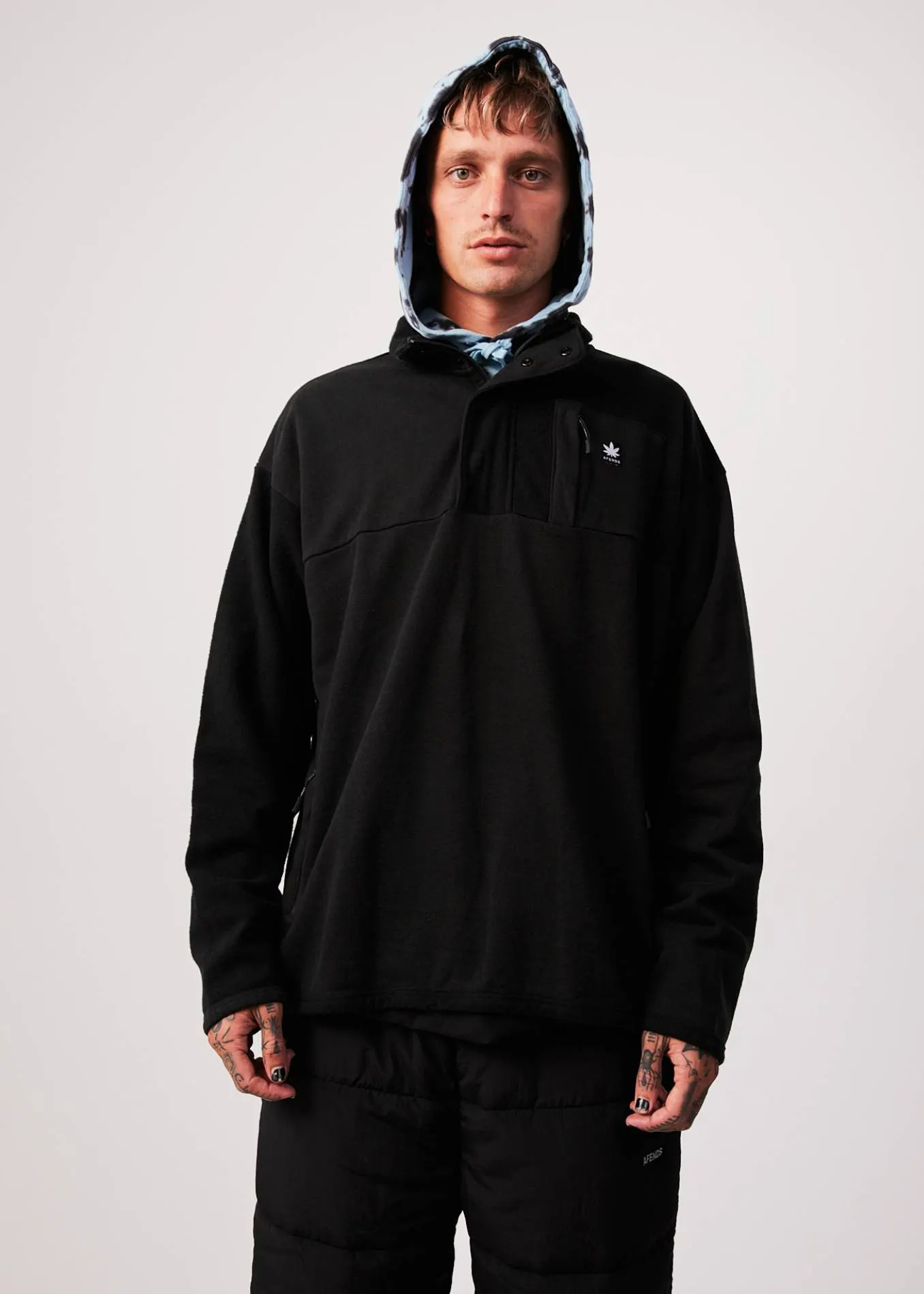 AFENDS Unisex Creation - Unisex Panel Crew Neck Jumper - Black sold by Afends