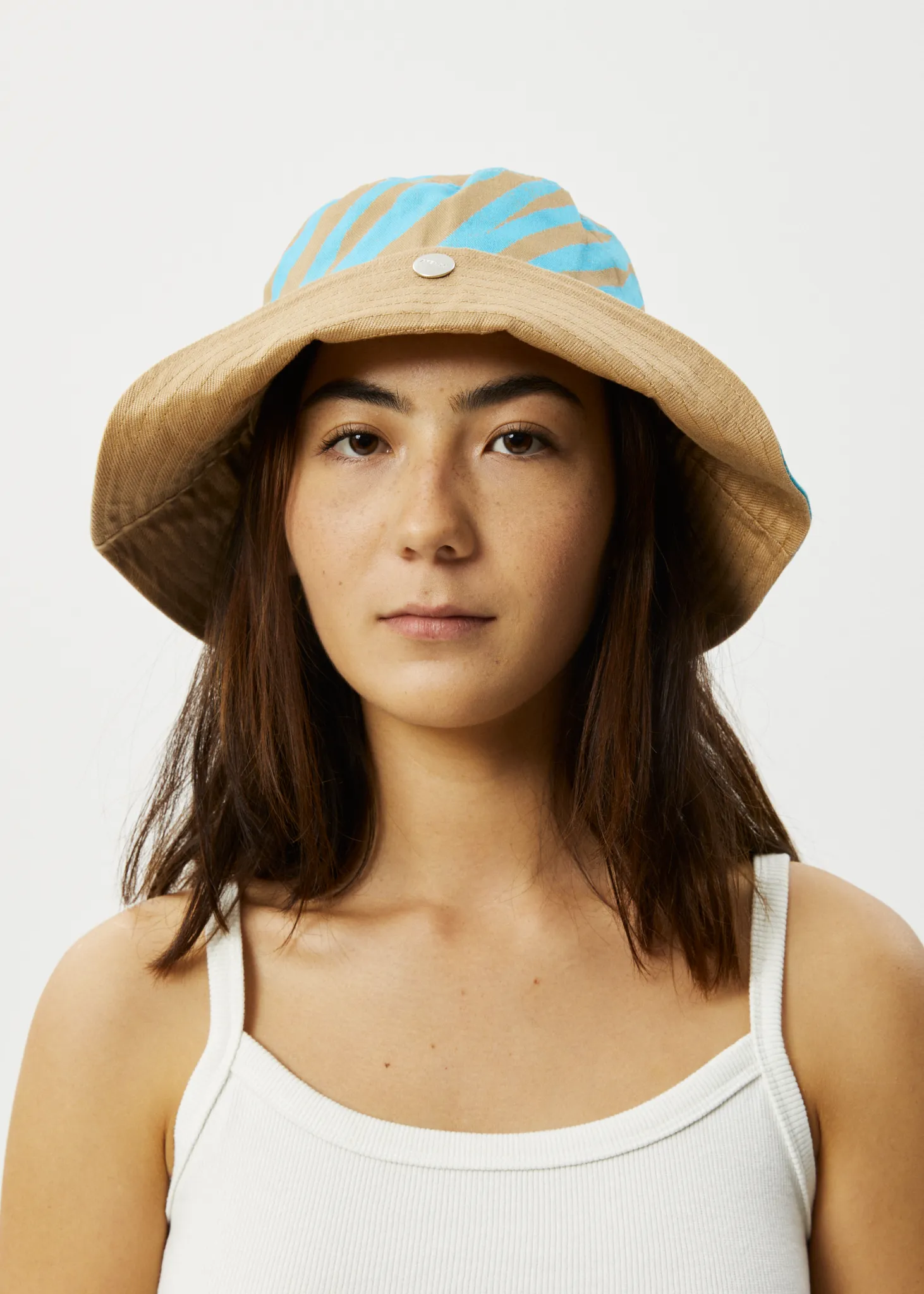 AFENDS Unisex Adi - Wide Brim Bucket Hat - Blue Stripe sold by Afends