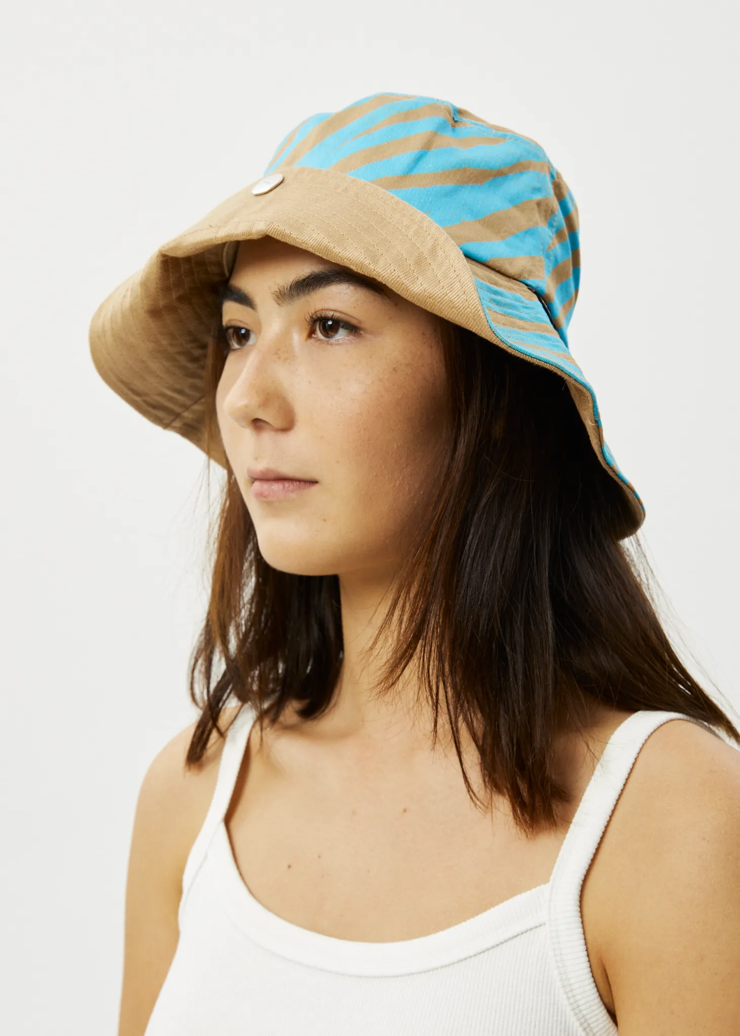 AFENDS Unisex Adi - Wide Brim Bucket Hat - Blue Stripe sold by Afends product image thumbnail 2