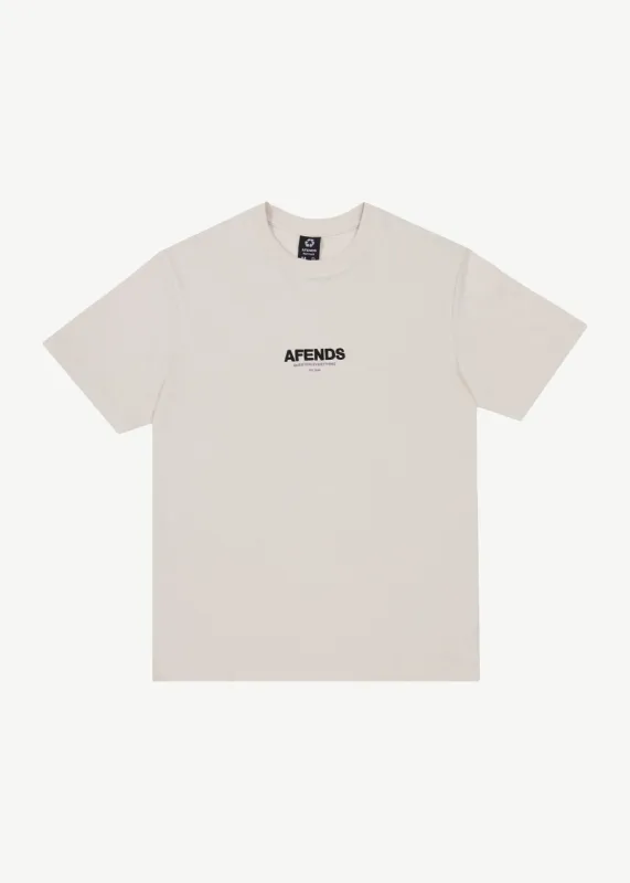 AFENDS Mens Vinyl - Retro Fit Tee - Moonbeam sold by Afends