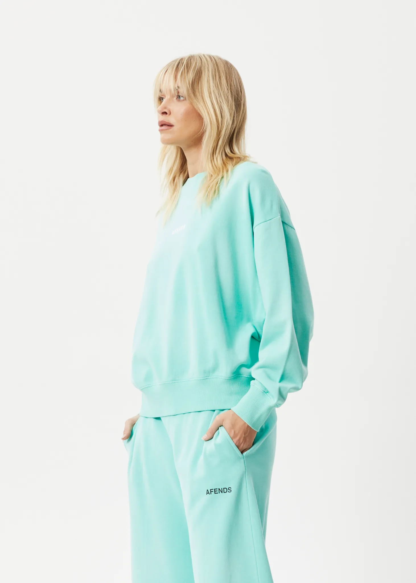 AFENDS Womens Boundless - Crew Neck Jumper - Worn Jade sold by Afends product image thumbnail 2