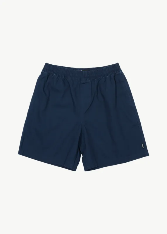 AFENDS Mens Ninety Eights - Baggy Elastic Waist Short - Navy sold by Afends