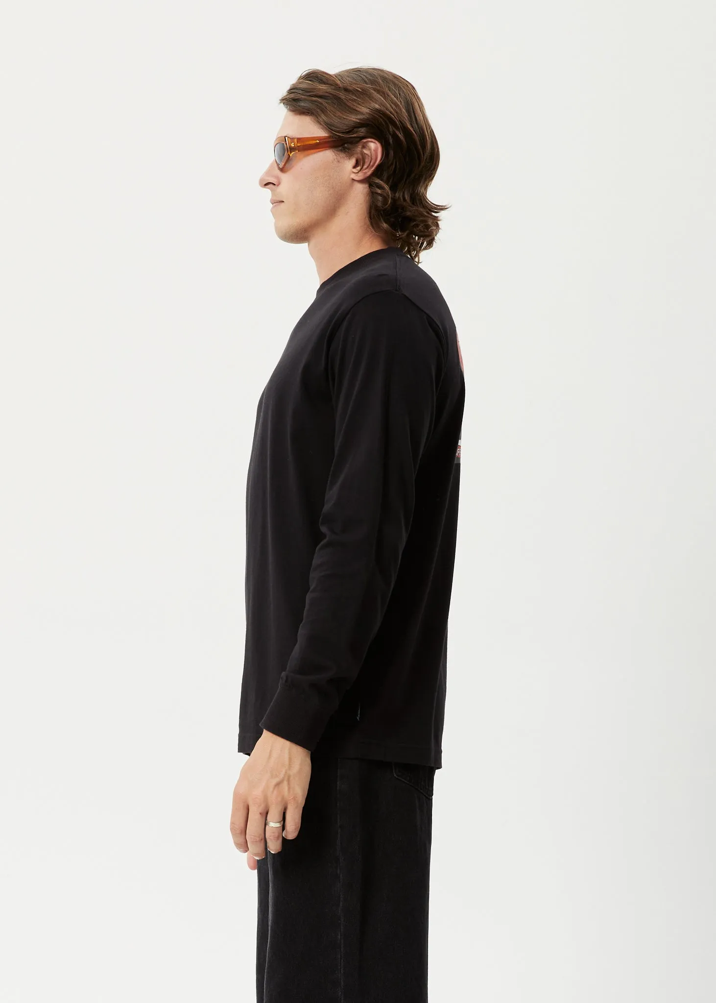 AFENDS Mens Globe - Long Sleeve Graphic T-Shirt - Black sold by Afends product image thumbnail 4