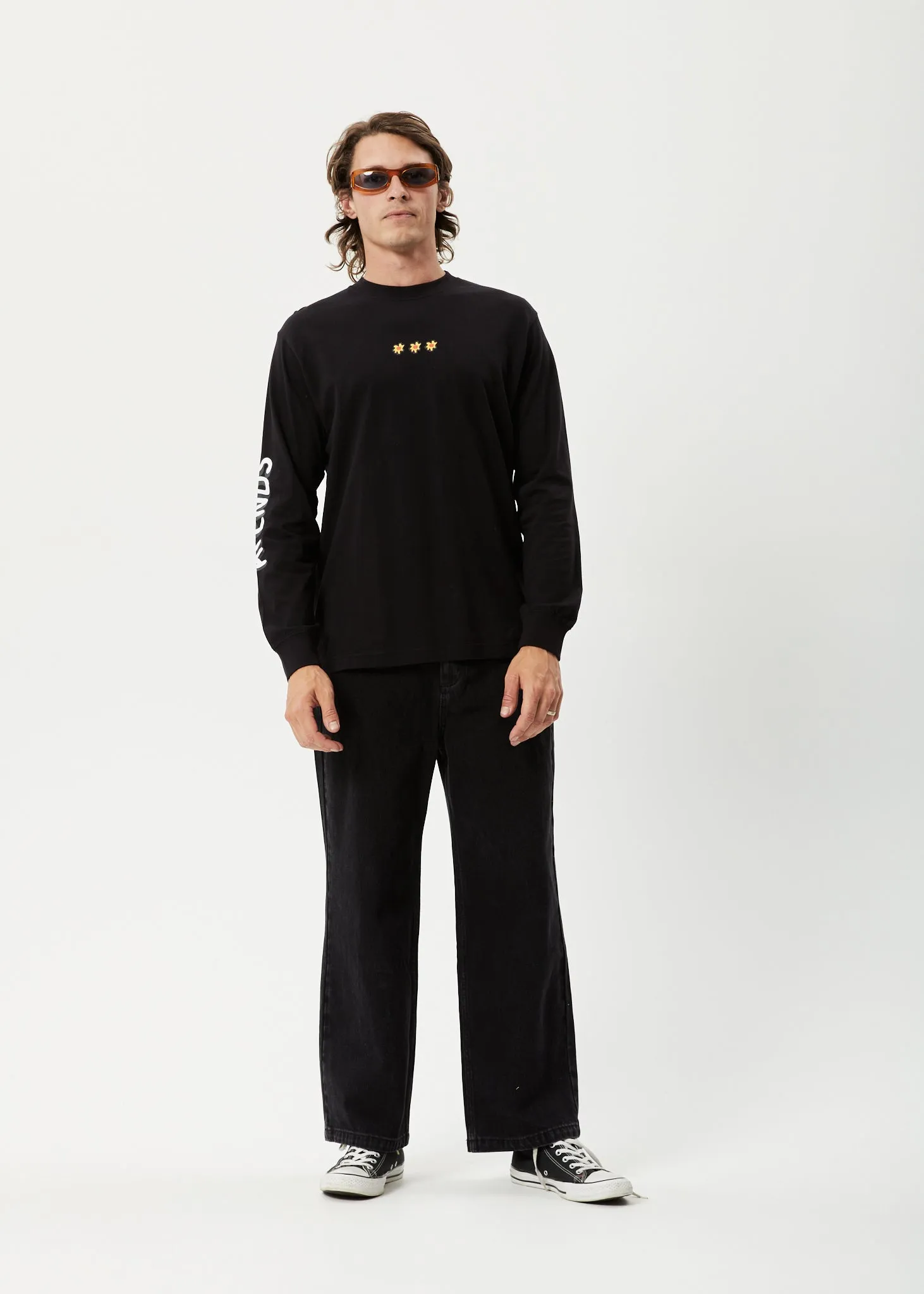 AFENDS Mens Globe - Long Sleeve Graphic T-Shirt - Black sold by Afends product image thumbnail 3