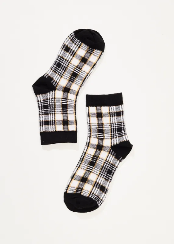 AFENDS Womens Check Out - Socks One Pack - Moonbeam Check sold by Afends