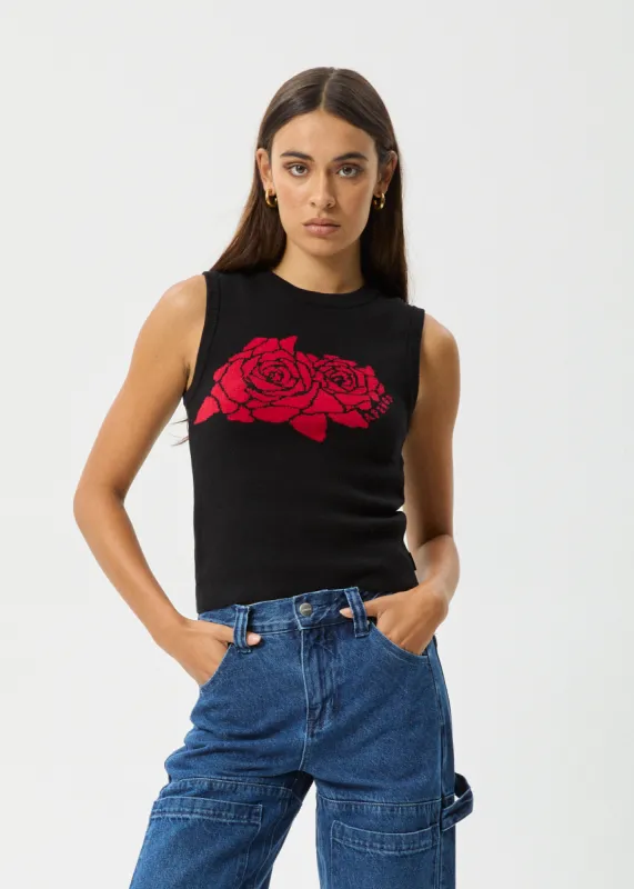 AFENDS Womens Capulet - Knit Tank - Black sold by Afends