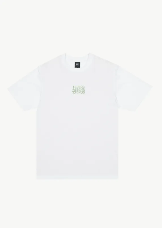 AFENDS Mens Limits - Graphic Retro T-Shirt - White sold by Afends