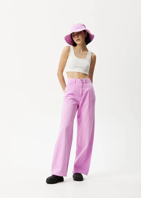 AFENDS Womens Bella - Denim Baggy Jean - Faded Candy sold by Afends