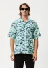 AFENDS Mens Liquid - Cuban Short Sleeve Shirt - Jade Floral sold by Afends
