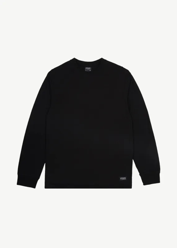 AFENDS Mens Essential - Long Sleeve Tee - Black sold by Afends