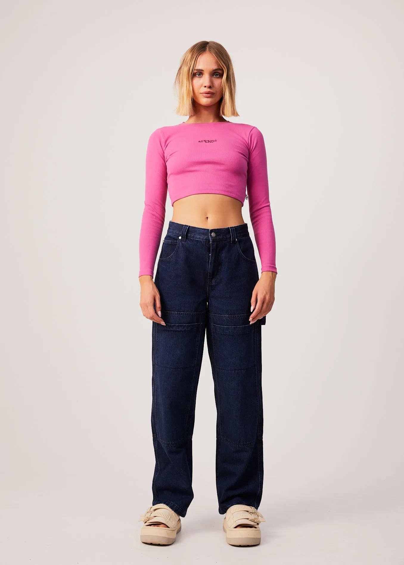 AFENDS Womens Harlow - Ribbed Long Sleeve Top - Bubblegum sold by Afends product image thumbnail 3