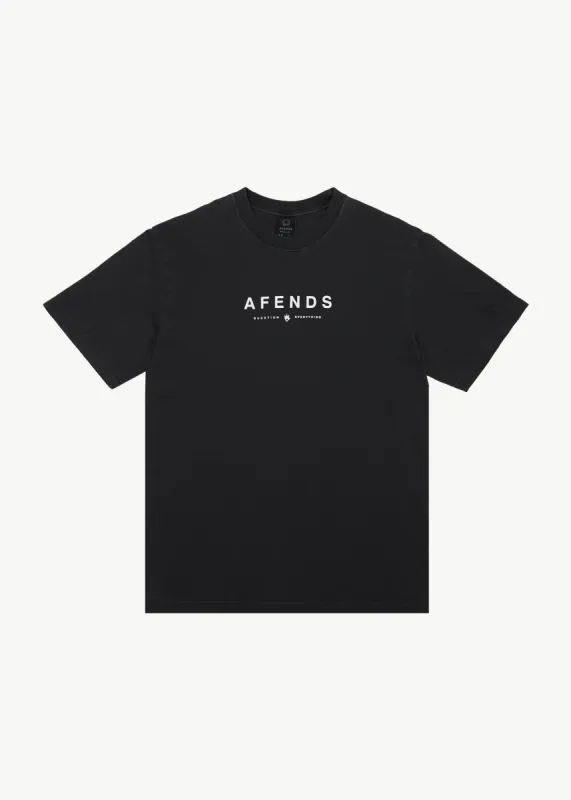 AFENDS Mens Thrown Out - Retro Fit Tee - Black / White sold by Afends