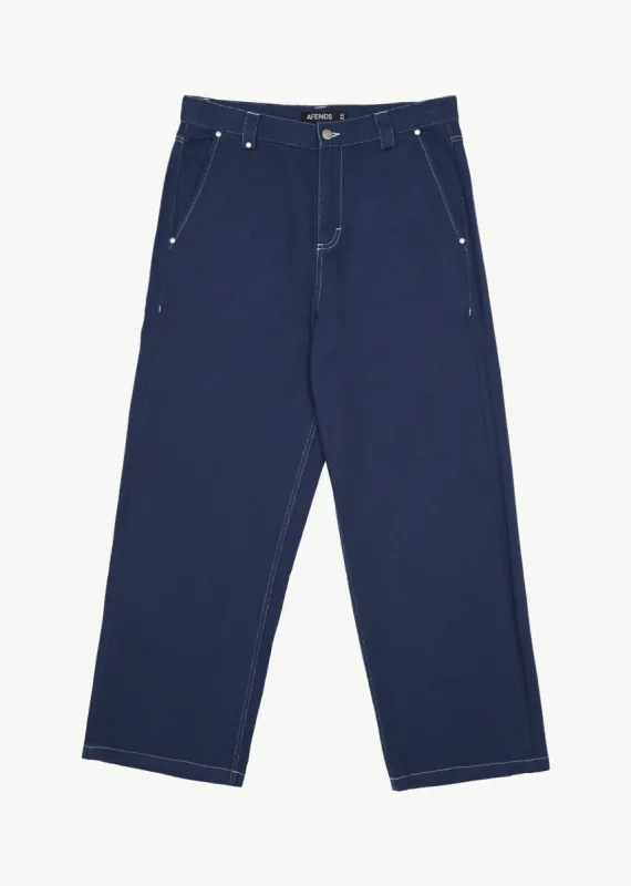 AFENDS Mens Pablo - Baggy Pant - Navy sold by Afends