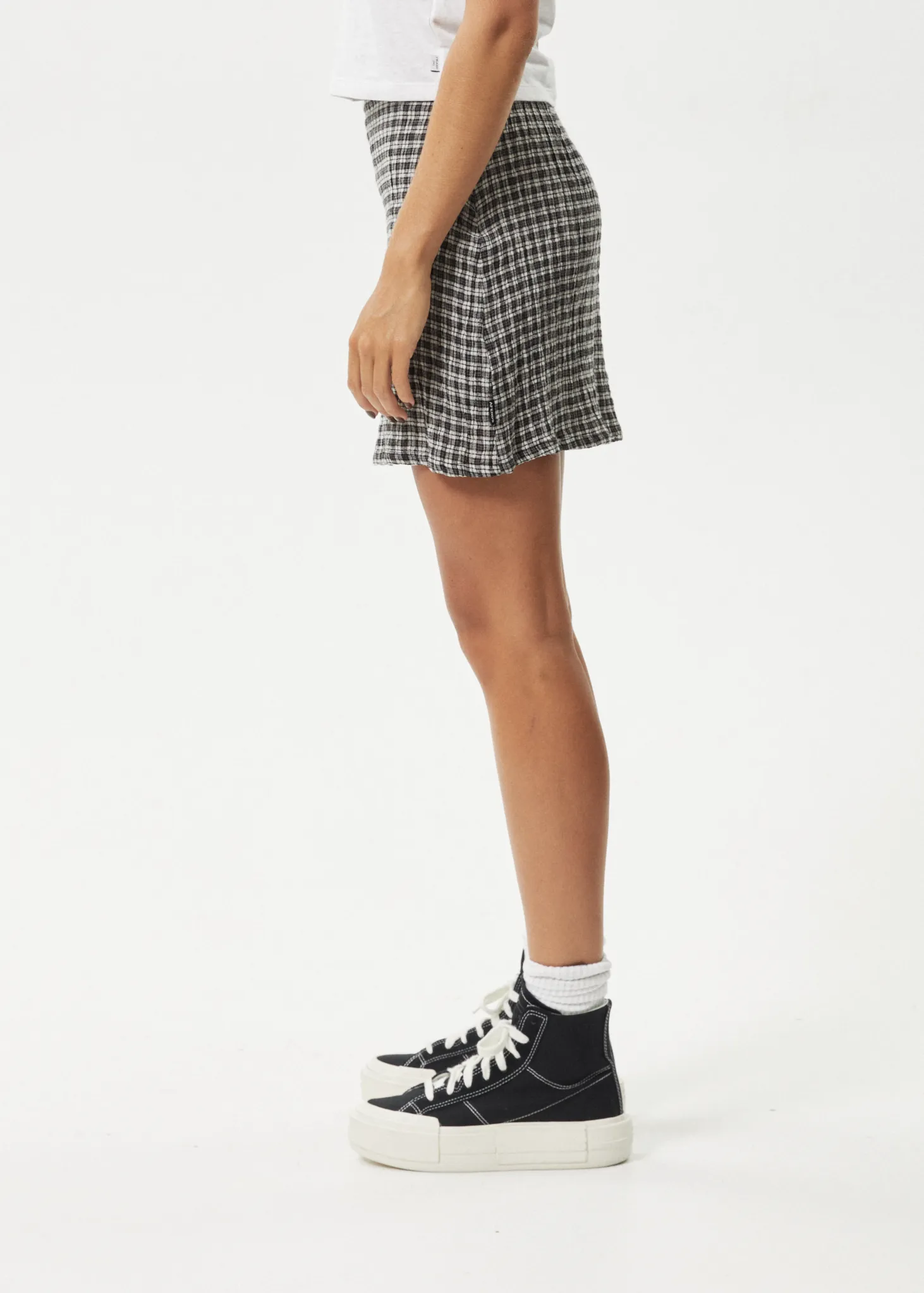 AFENDS Womens Asta - Seersucker Mini Skirt - Steel Check sold by Afends product image thumbnail 4