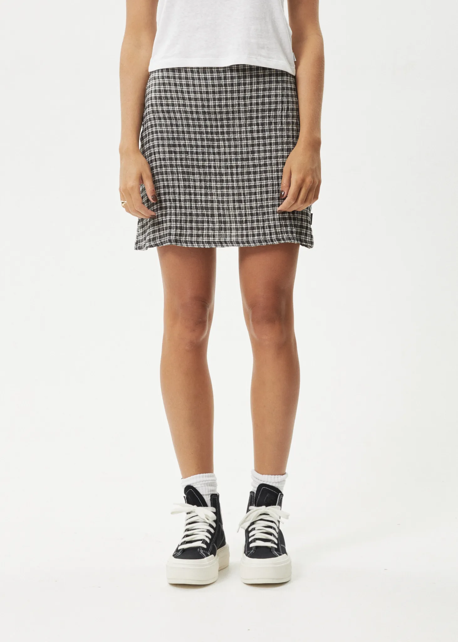 AFENDS Womens Asta - Seersucker Mini Skirt - Steel Check sold by Afends product image thumbnail 2