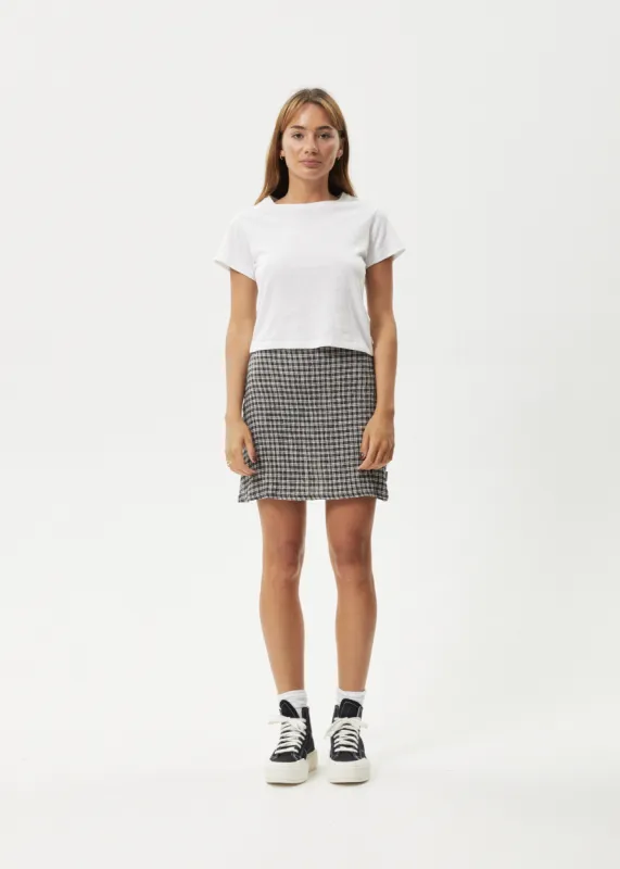 AFENDS Womens Asta - Seersucker Mini Skirt - Steel Check sold by Afends