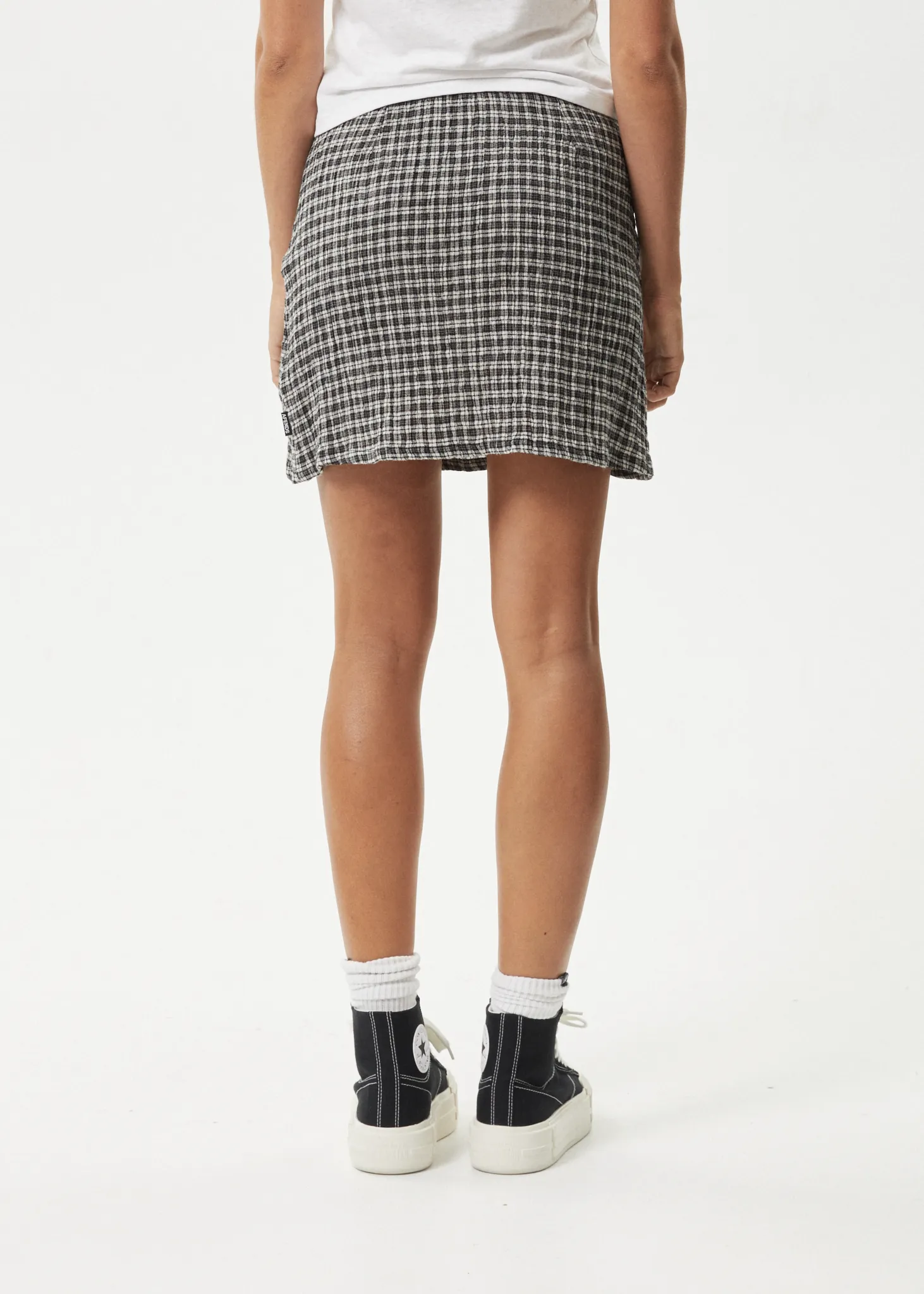 AFENDS Womens Asta - Seersucker Mini Skirt - Steel Check sold by Afends product image thumbnail 5