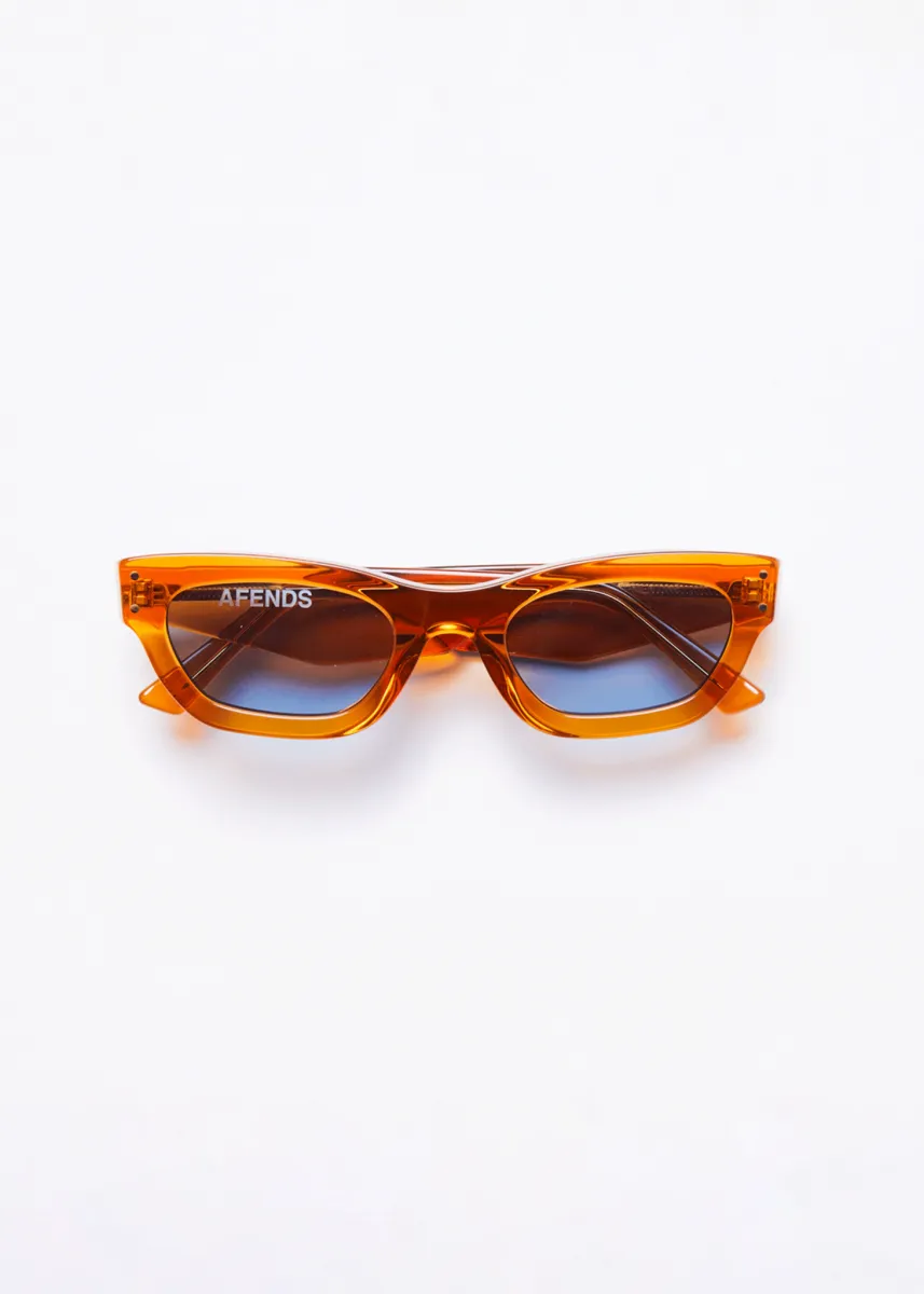 AFENDS Unisex Clementine - Sunglasses - Clear Orange sold by Afends