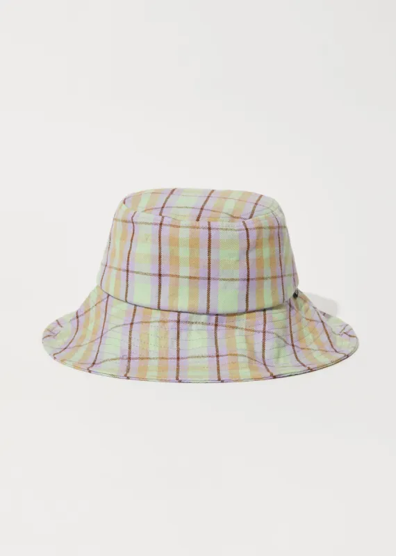 AFENDS Unisex Kali - Wide Brim Hat - Pistachio Check sold by Afends