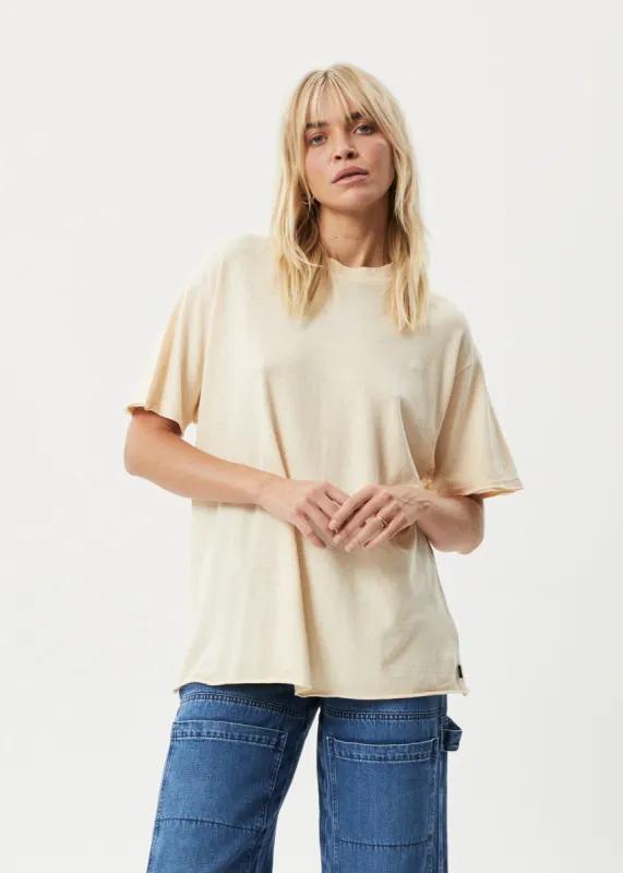 AFENDS Womens Slay - Oversized Tee - Sand sold by Afends