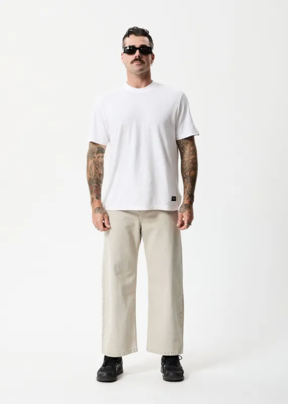 Afends Mens Pablo - Organic Denim Baggy Jeans - Faded Cement sold by Afends