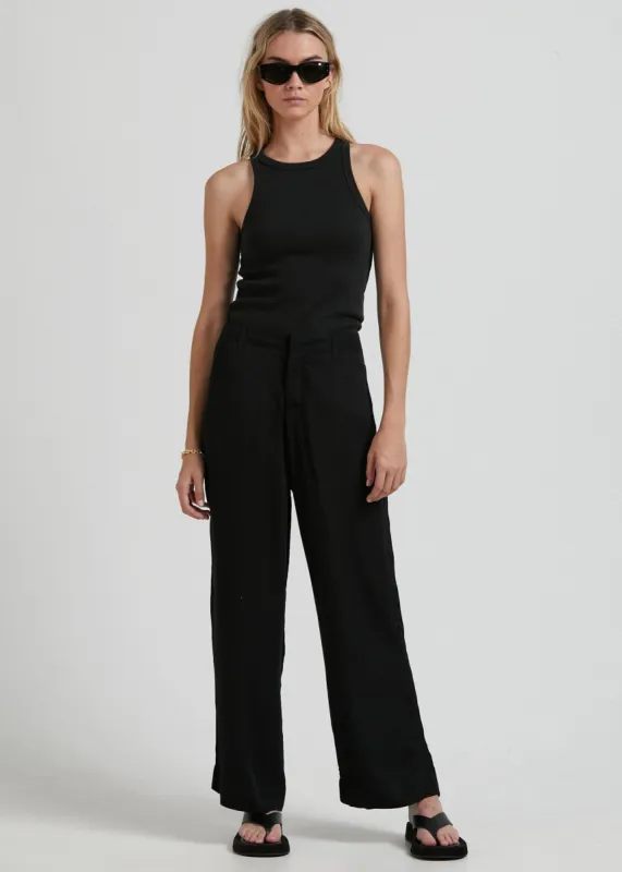 Afends Womens Leni - Recycled Low Rise Suit Pants  - Black made by Afends