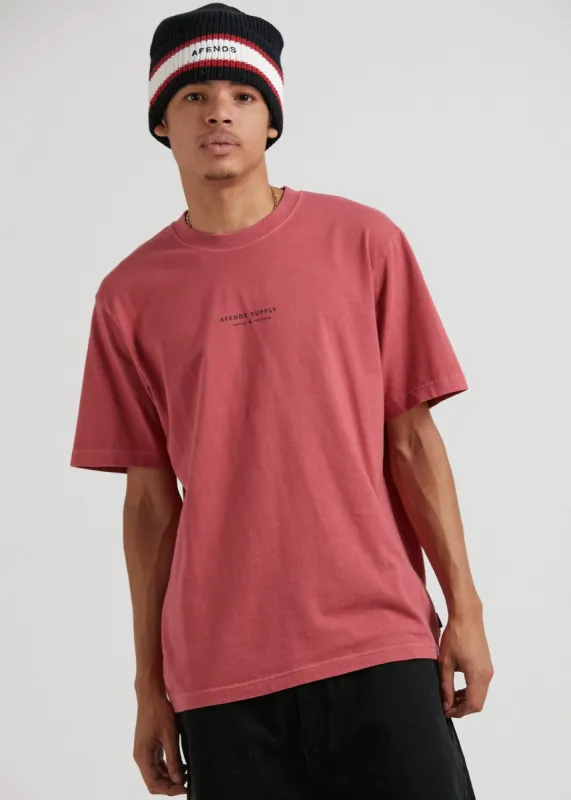 Afends Mens Transit - Recycled Retro Fit T-Shirt - Rose sold by Afends