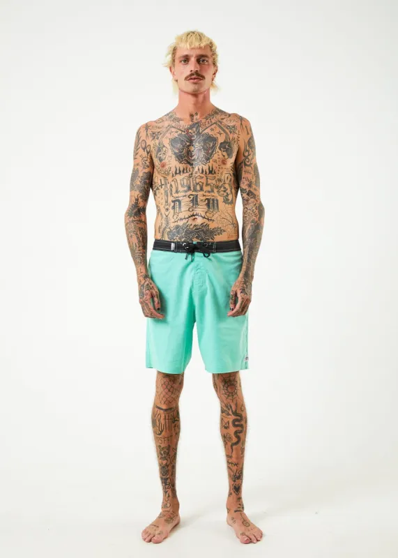 Afends Mens Surf Related - Hemp Fixed Waist Boardshorts - Mint sold by Afends