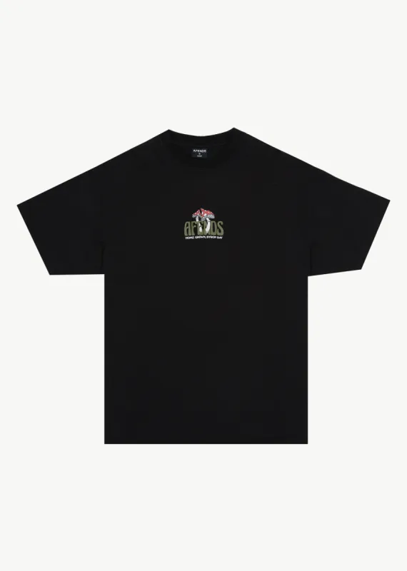 AFENDS Mens Let It Grow - Boxy Tee - Black sold by Afends