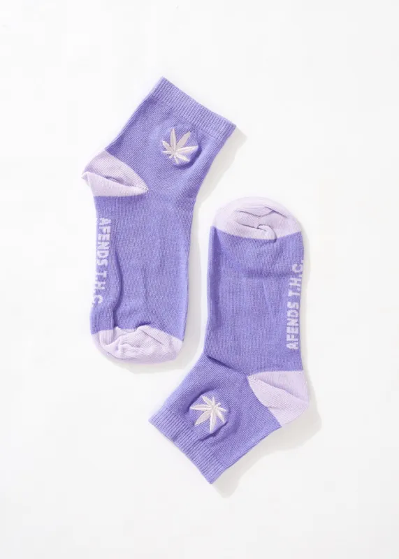 Afends Unisex Revolution - Hemp Crew Socks - Plum sold by Afends