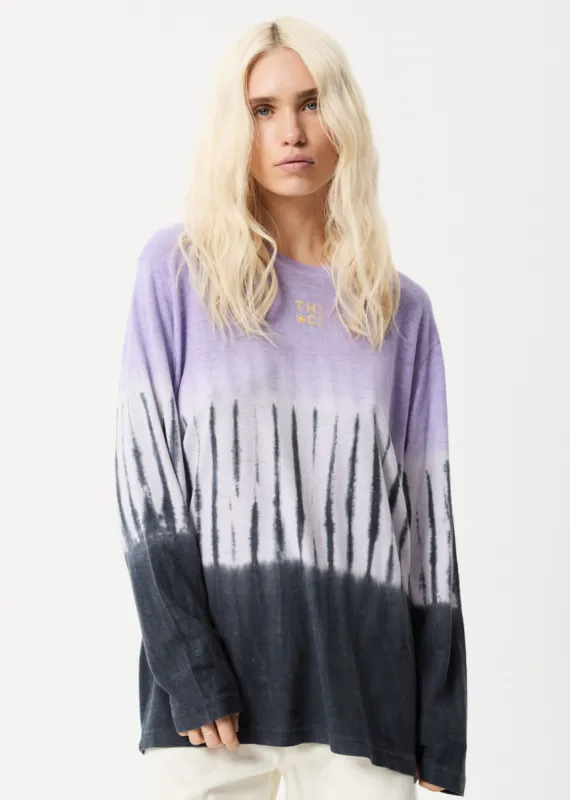 Afends Womens Moonshadow - Hemp Washed Long Sleeve T-Shirt - Plum sold by Afends