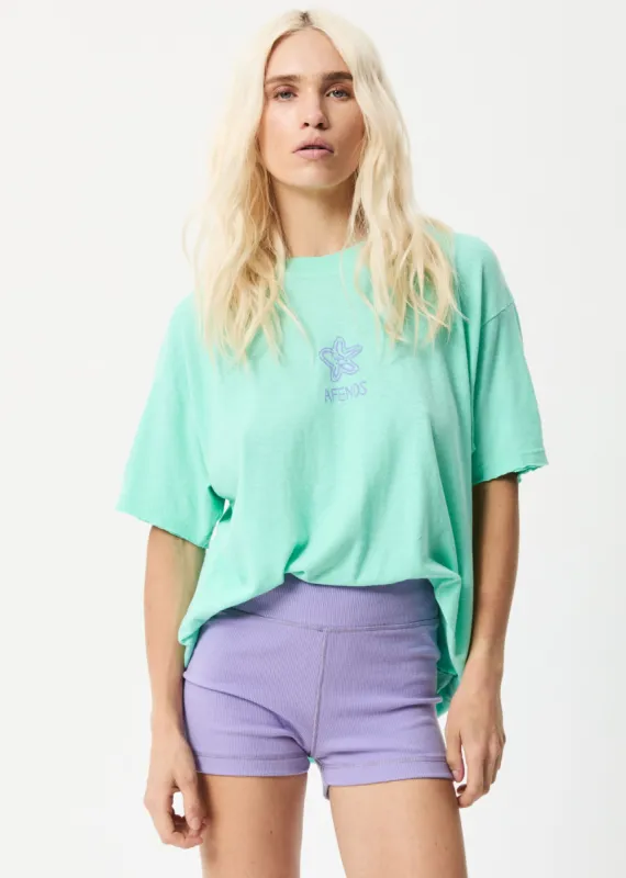 Afends Womens Paradoxic - Hemp Oversized Graphic T-Shirt - Mint sold by Afends