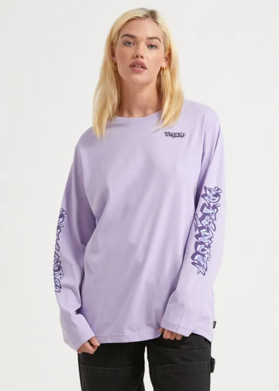 Afends Womens Tracks - Recycled Long Sleeve Graphic T-Shirt - Tulip sold by Afends