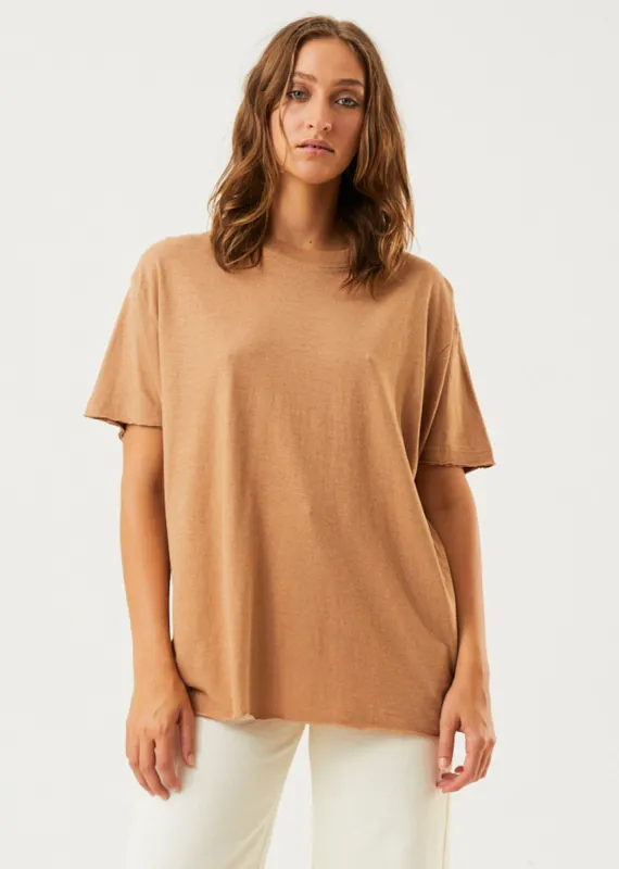 Afends Womens Slay - Hemp Oversized T-Shirt - Chestnut sold by Afends