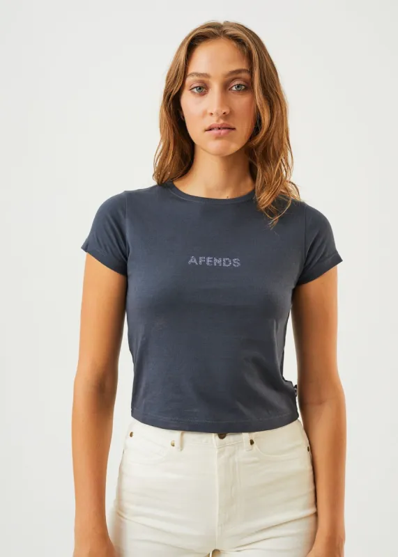 Afends Womens Dua - Recycled Baby T-Shirt - Charcoal sold by Afends