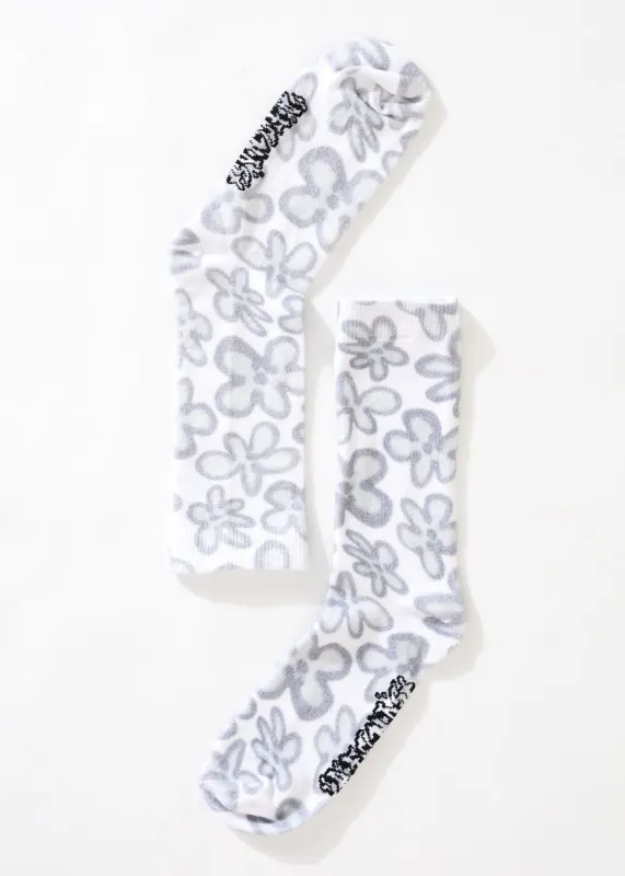 Afends Unisex Digital Daisy - Recycled Crew Socks - Charcoal sold by Afends
