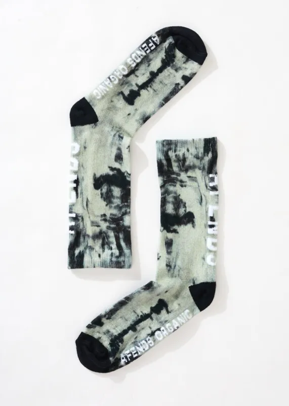 Afends Unisex Smoke - Organic Crew Socks - Bone sold by Afends