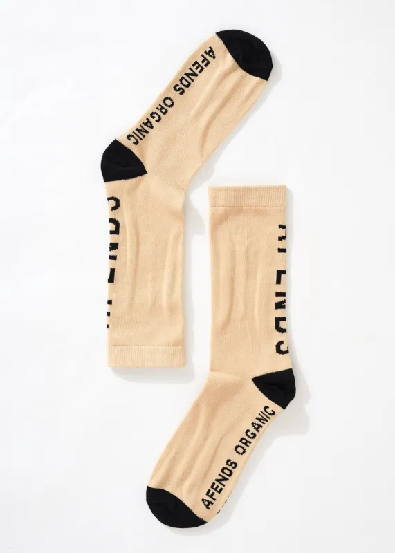 Afends Unisex Solitude - Organic Crew Socks - Bone sold by Afends