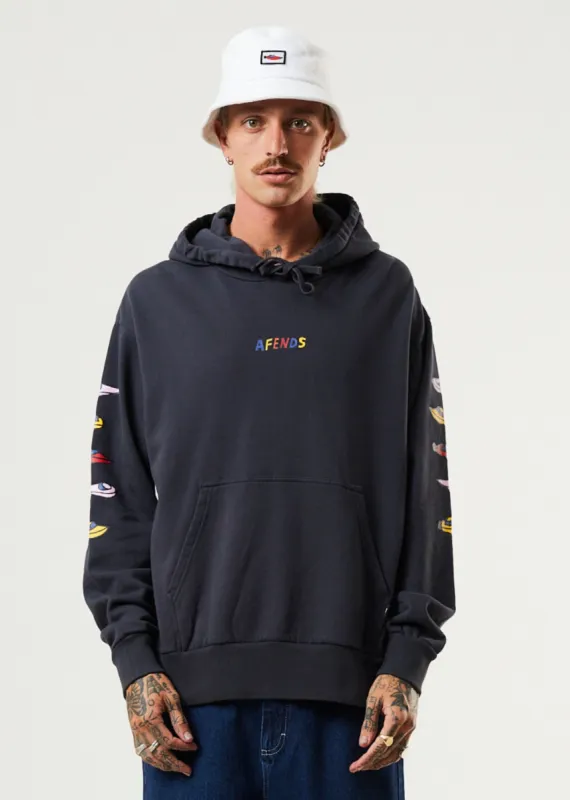 Afends Mens Wahzoo - Recycled Hoodie - Charcoal sold by Afends