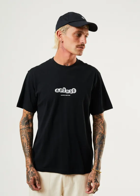 Afends Mens Crypto - Organic Retro T-Shirt - Black sold by Afends