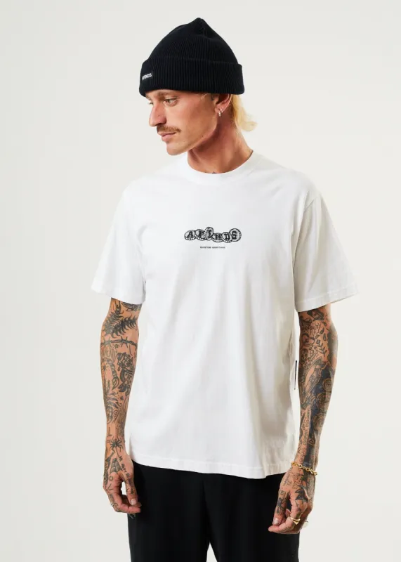 Afends Mens Crypto - Organic Retro T-Shirt - White sold by Afends