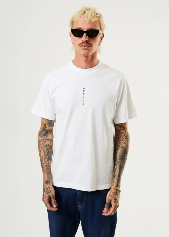 Afends Mens Machine - Recycled Retro T-Shirt - White sold by Afends